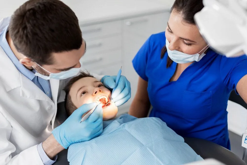 Child laughing with the dentist during a visit — dental clinic in Buderim, QLD